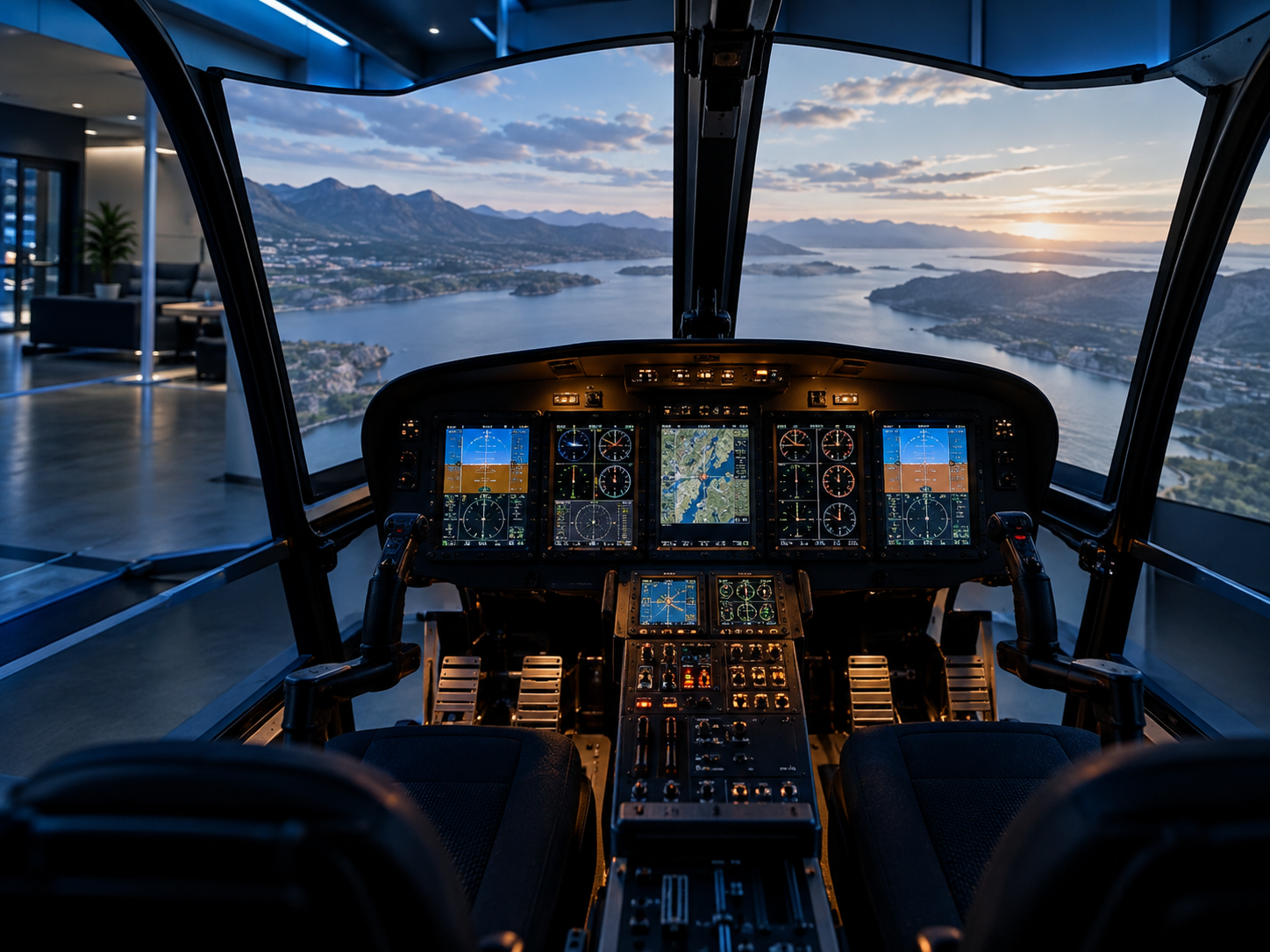 Simulador profesional de helicóptero